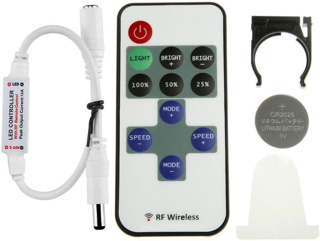 کنترلر بیسیم RF نوار LED Lighting EVER برای نوارهای تکرنگ قابل تنظیم مدل Le mini 6 A، 12 V DC کنترلر بیسیم RF نوار LED Lighting EVER برای نوارهای تکرنگ قابل تنظیم مدل Le mini 6 A، 12 V DC