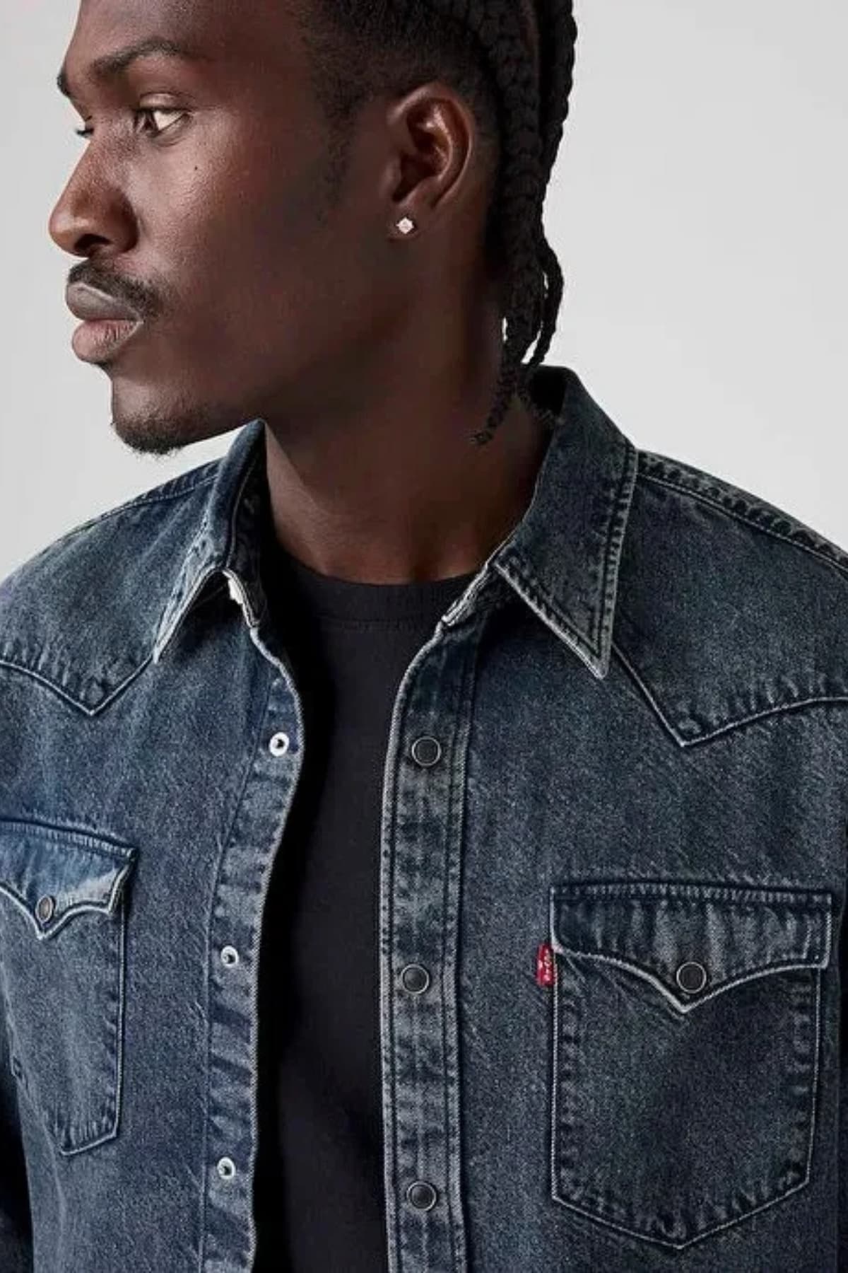 پیراهن دنیم مردانه Levi's سرمهای مدل Barstow Western Standard پیراهن دنیم مردانه Levi's سرمهای مدل Barstow Western Standard