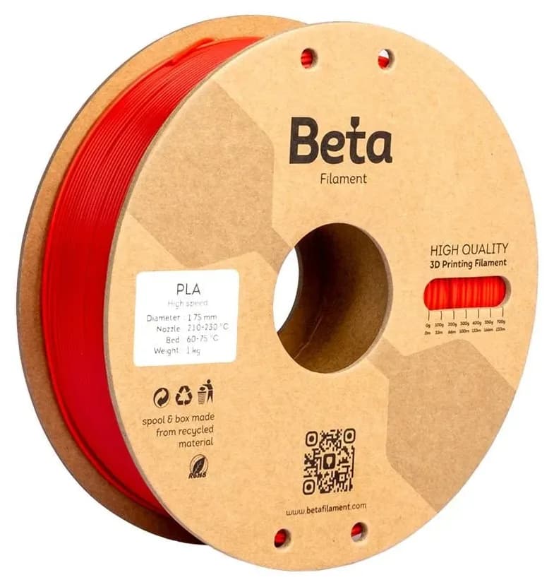 فیلامنت پرینتر سه بعدی Beta Filament PLA+ قرمز فلوئورسنت فیلامنت پرینتر سه بعدی Beta Filament PLA+ قرمز فلوئورسنت