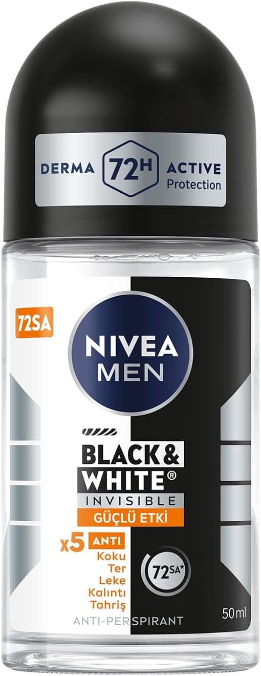 دئودورانت رولآن مردانه NIVEA قدرت بالا ضدتعریق 72 ساعته Black&White Invisible 50ml دئودورانت رولآن مردانه NIVEA قدرت بالا ضدتعریق 72 ساعته Black&White Invisible 50ml
