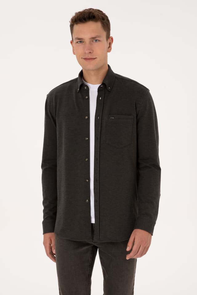 پیراهن مردانه U.S. Polo Assn. بافتنی خاکی جیبدار مدل 50308469-VR027 پیراهن مردانه U.S. Polo Assn. بافتنی خاکی جیبدار مدل 50308469-VR027