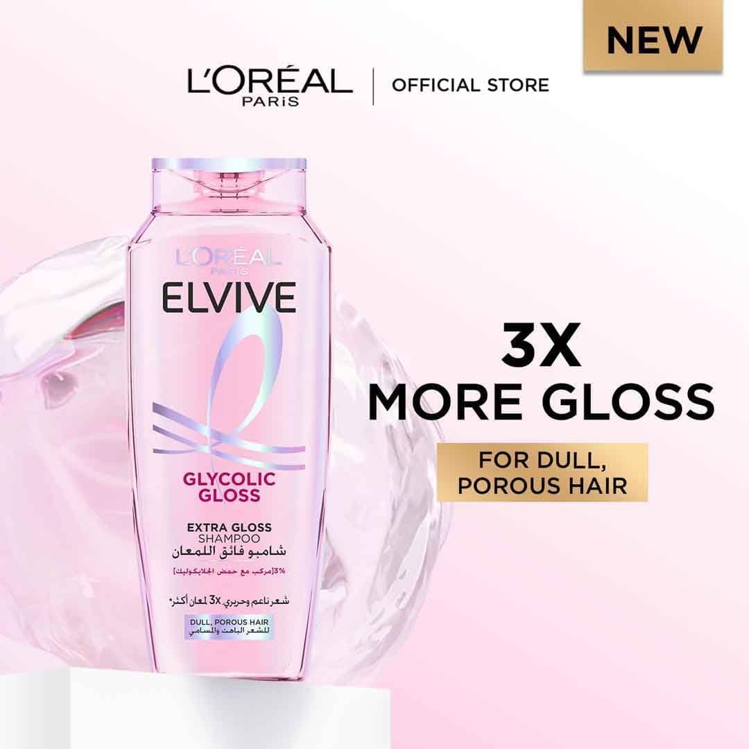 شامپو L'Oreal Paris Elvive Glycolic Gloss با کمپلکس صافکننده 3% و اسید گلیکولیک 400 ml شامپو L'Oreal Paris Elvive Glycolic Gloss با کمپلکس صافکننده 3% و اسید گلیکولیک 400 ml
