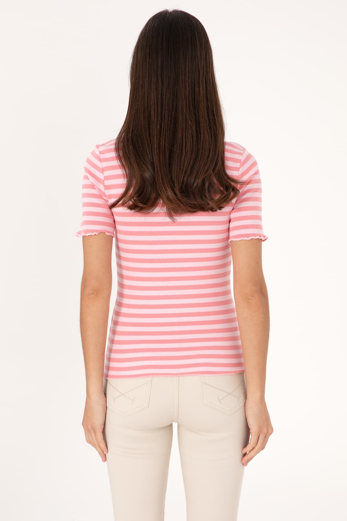 تیشرت یقه پولو زنانه U.S. Polo Assn. صورتی راهراه مدل 50306031-VR041 تیشرت یقه پولو زنانه U.S. Polo Assn. صورتی راهراه مدل 50306031-VR041
