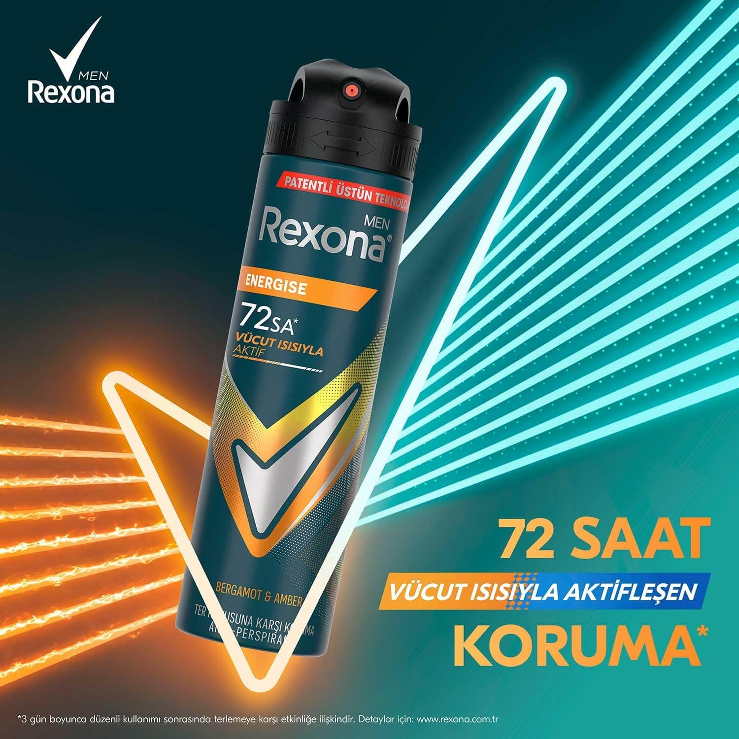 اسپری دئودورانت مردانه Rexona Energise 150 ml اسپری دئودورانت مردانه Rexona Energise 150 ml