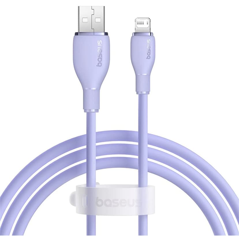 کابل Baseus Pudding با شارژ سریع USB به Lightning 2.4A 1.2m بنفش کابل Baseus Pudding با شارژ سریع USB به Lightning 2.4A 1.2m بنفش
