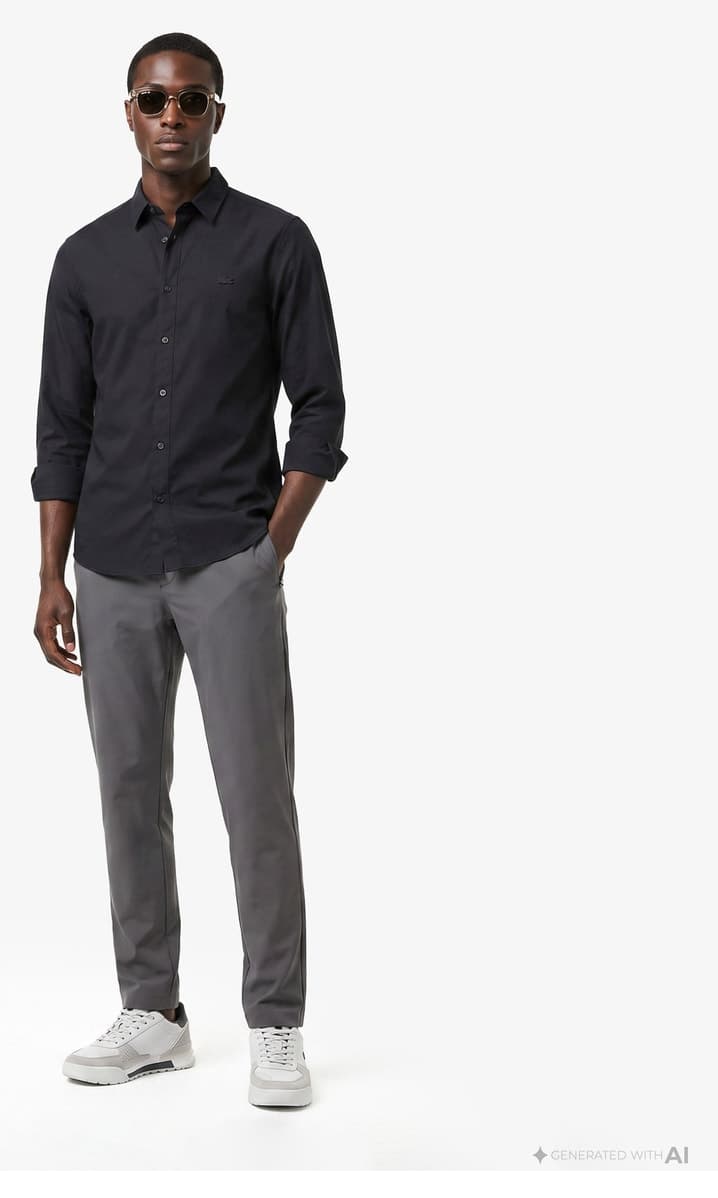 پیراهن مردانه Lacoste فیت اسلیم مشکی پیراهن مردانه Lacoste فیت اسلیم مشکی