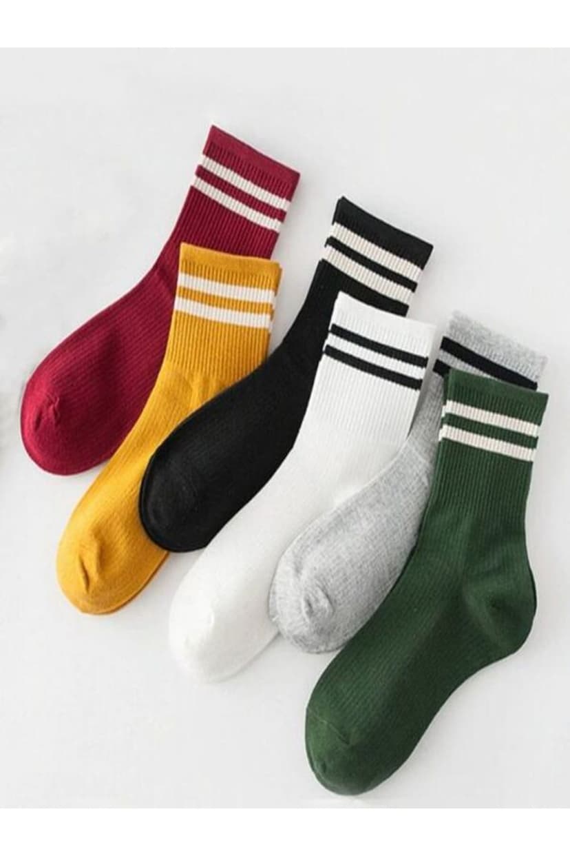 جوراب تنیس یونیسکس Sky Socks ست 6 تایی اقتصادی رنگی طرحدار حلقهای جوراب تنیس یونیسکس Sky Socks ست 6 تایی اقتصادی رنگی طرحدار حلقهای
