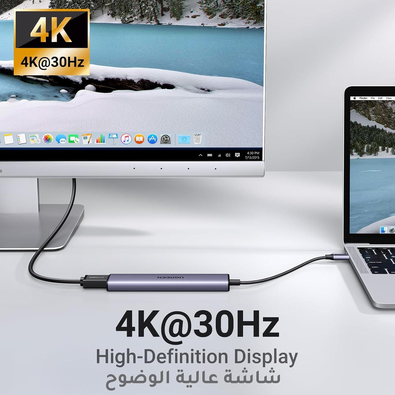 هاب USB C پنجکاره UGREEN با PD 100W، HDMI 4K30Hz و 3 درگاه داده USB A هاب USB C پنجکاره UGREEN با PD 100W، HDMI 4K30Hz و 3 درگاه داده USB A