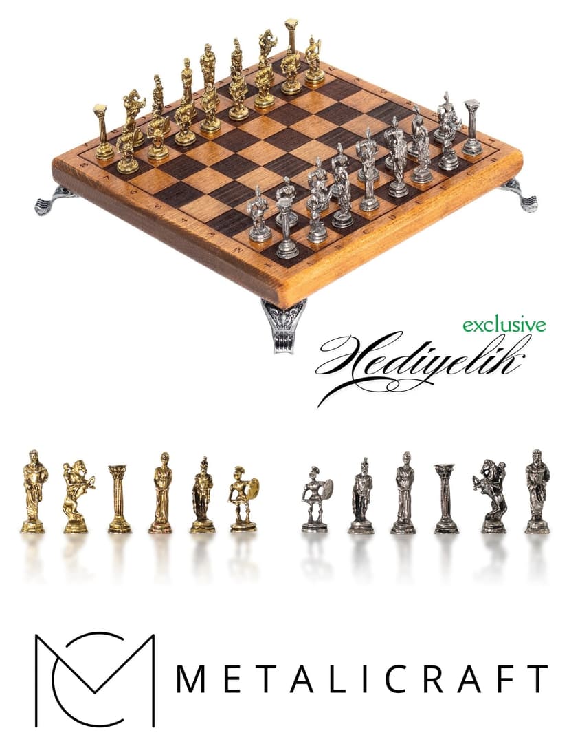 ست شطرنج فلزی دستساز Metalicraft مدل MC59 طرح بیزانسی چوب راش ست شطرنج فلزی دستساز Metalicraft مدل MC59 طرح بیزانسی چوب راش