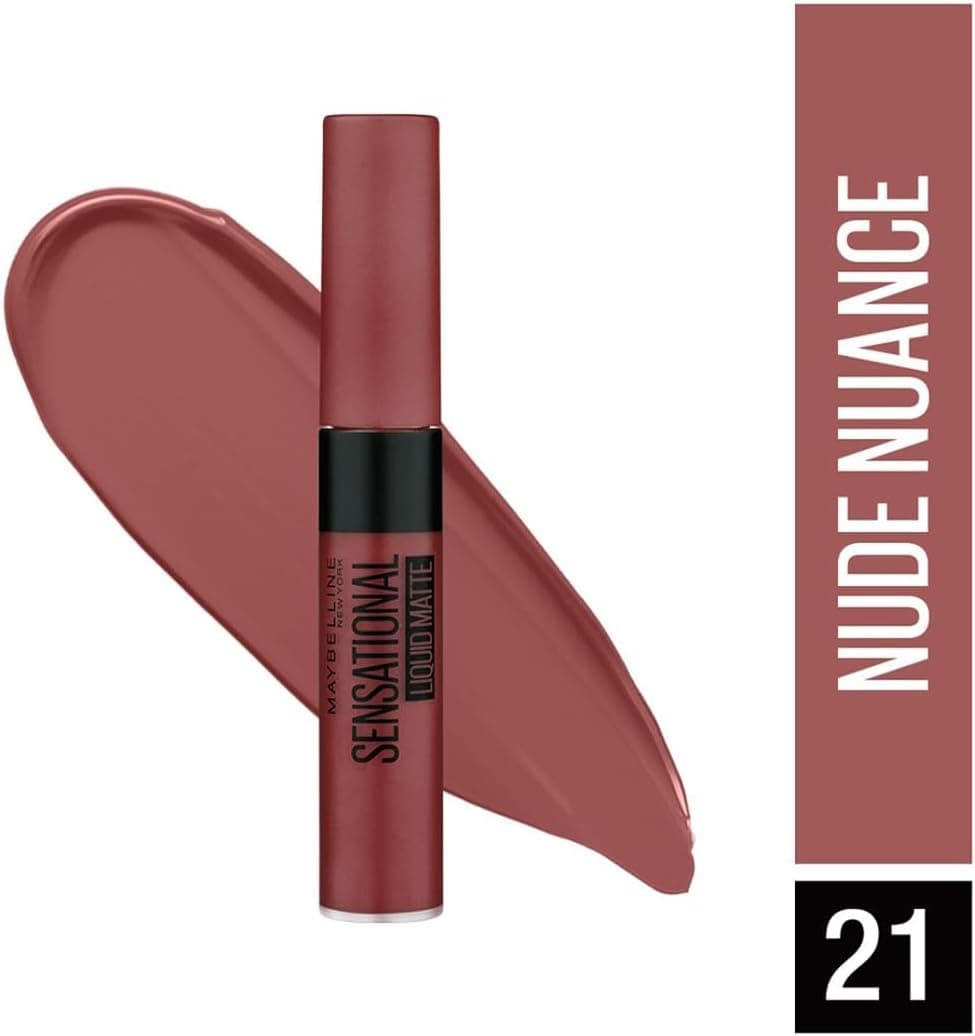 رژ لب مایع مات MAYBELLINE غیرچسبناک و غیرخشککننده Sensational Liquid Matte مدل 21 Nude Nuance 7ml رژ لب مایع مات MAYBELLINE غیرچسبناک و غیرخشککننده Sensational Liquid Matte مدل 21 Nude Nuance 7ml