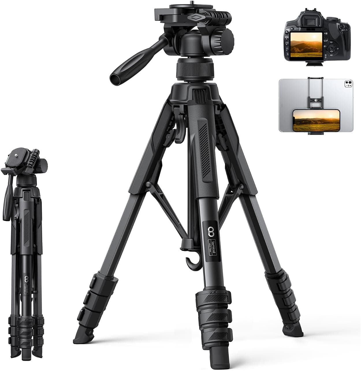 سهپایه دوربین Lamicall 170cm با استقرار سریع پایهها سهپایه دوربین Lamicall 170cm با استقرار سریع پایهها
