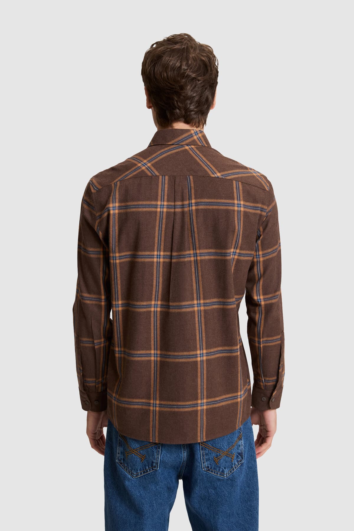 پیراهن مردانه U.S. Polo Assn. قهوهای تیره فیت معمولی چهارخانه آستین بلند مدل 50332378-VR084 پیراهن مردانه U.S. Polo Assn. قهوهای تیره فیت معمولی چهارخانه آستین بلند مدل 50332378-VR084