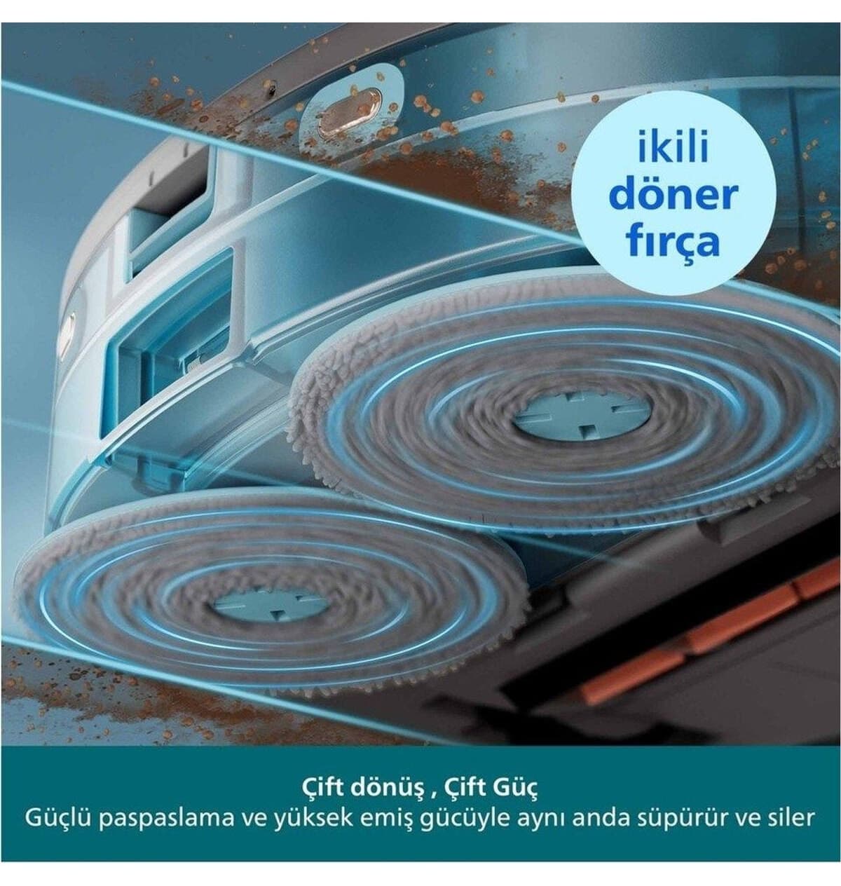 جاروبرقی ربات Philips 10000Pa خشک و تر با پد چرخشی دوگانه جاروبرقی ربات Philips 10000Pa خشک و تر با پد چرخشی دوگانه