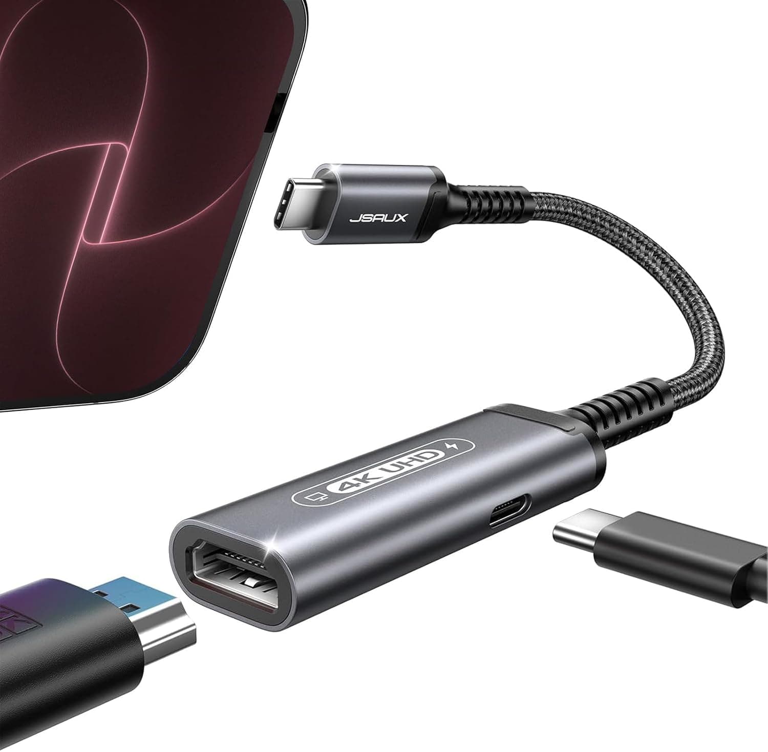 آداپتور JSAUX USB C به HDMI با شارژر PD 2 در 1 100W آداپتور JSAUX USB C به HDMI با شارژر PD 2 در 1 100W
