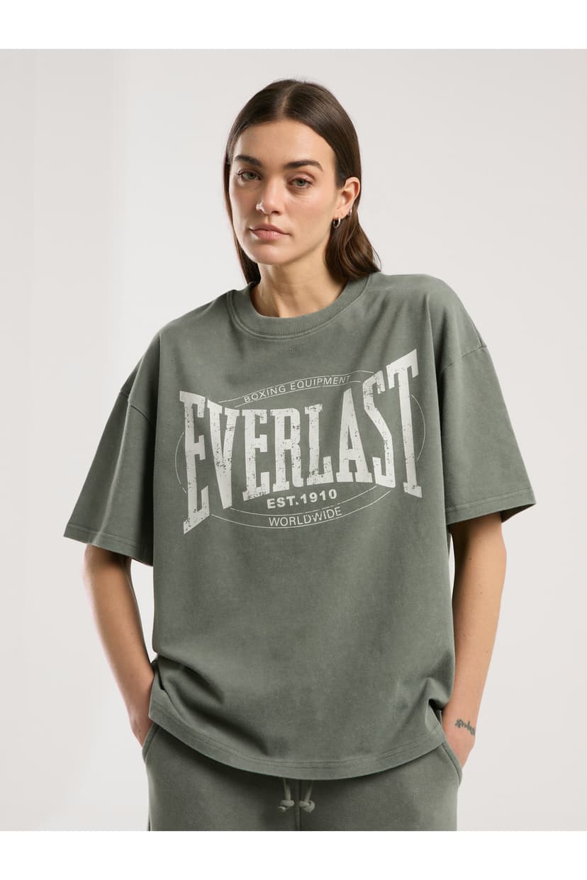 تیشرت زنانه Everlast Authentic Boxing اورسایز خاکی تیشرت زنانه Everlast Authentic Boxing اورسایز خاکی