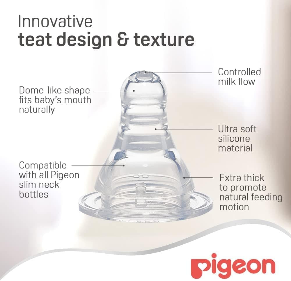 شیشه شیر Pigeon گردن باریک ضد کولیک با سرشیر سیلیکونی نرم 120ml شیشه شیر Pigeon گردن باریک ضد کولیک با سرشیر سیلیکونی نرم 120ml