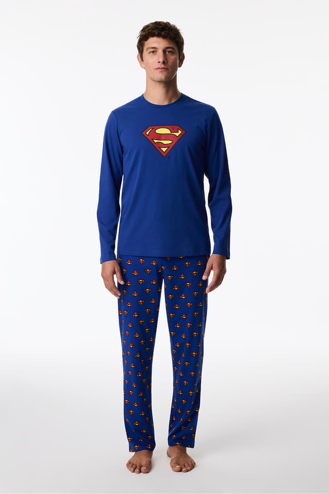 ست پیژامه مردانه Penti اکوسه آستین بلند Superman ست پیژامه مردانه Penti اکوسه آستین بلند Superman