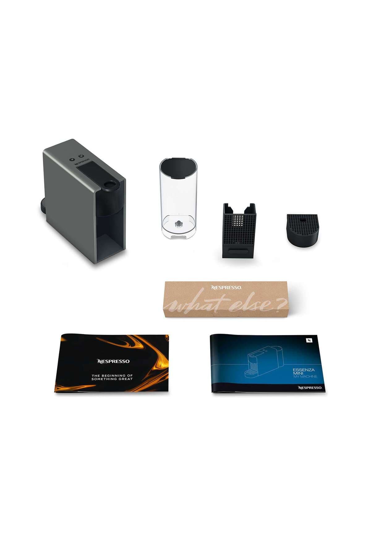 دستگاه قهوهساز Nespresso خاکستری Essenza Mini بههمراه کفساز شیر مدل C35 دستگاه قهوهساز Nespresso خاکستری Essenza Mini بههمراه کفساز شیر مدل C35