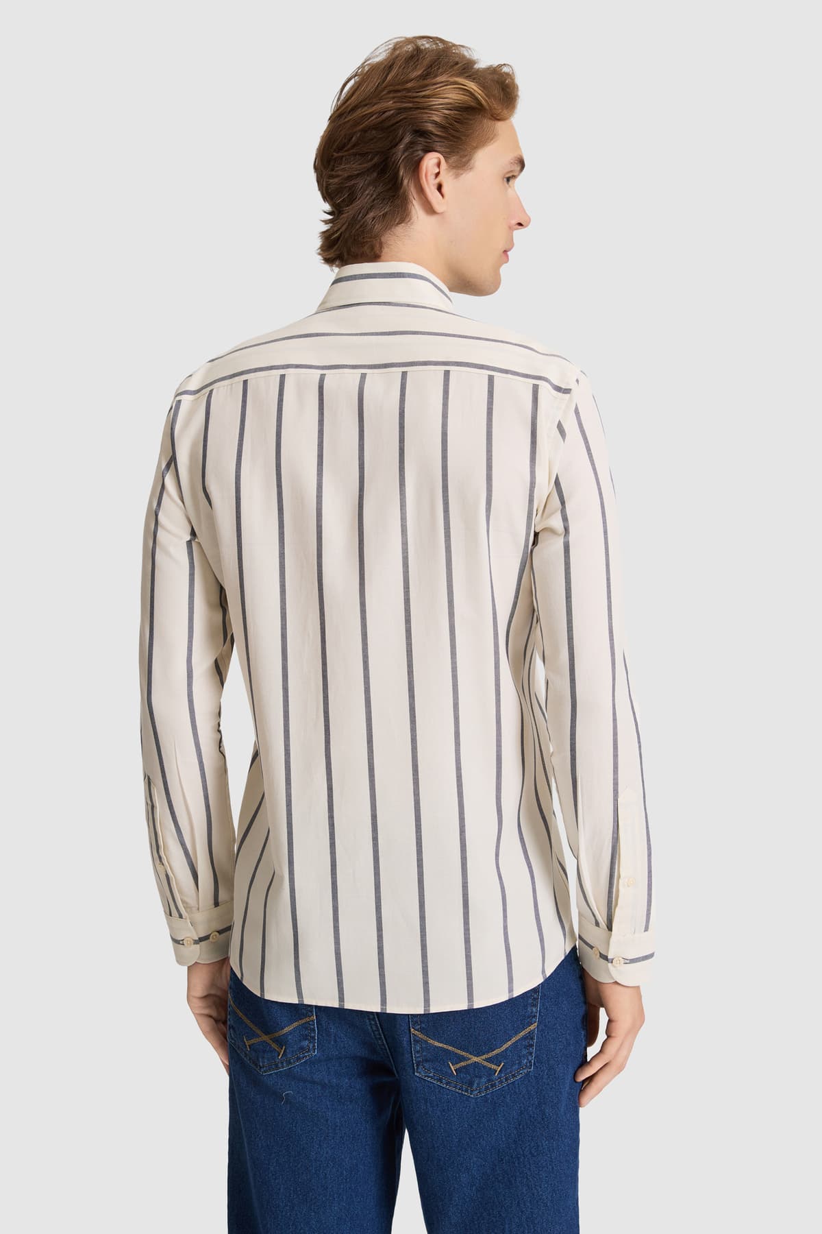 پیراهن مردانه U.S. Polo Assn. راهراه آستینبلند سرمهای روشن مدل 50322170-VR059 پیراهن مردانه U.S. Polo Assn. راهراه آستینبلند سرمهای روشن مدل 50322170-VR059