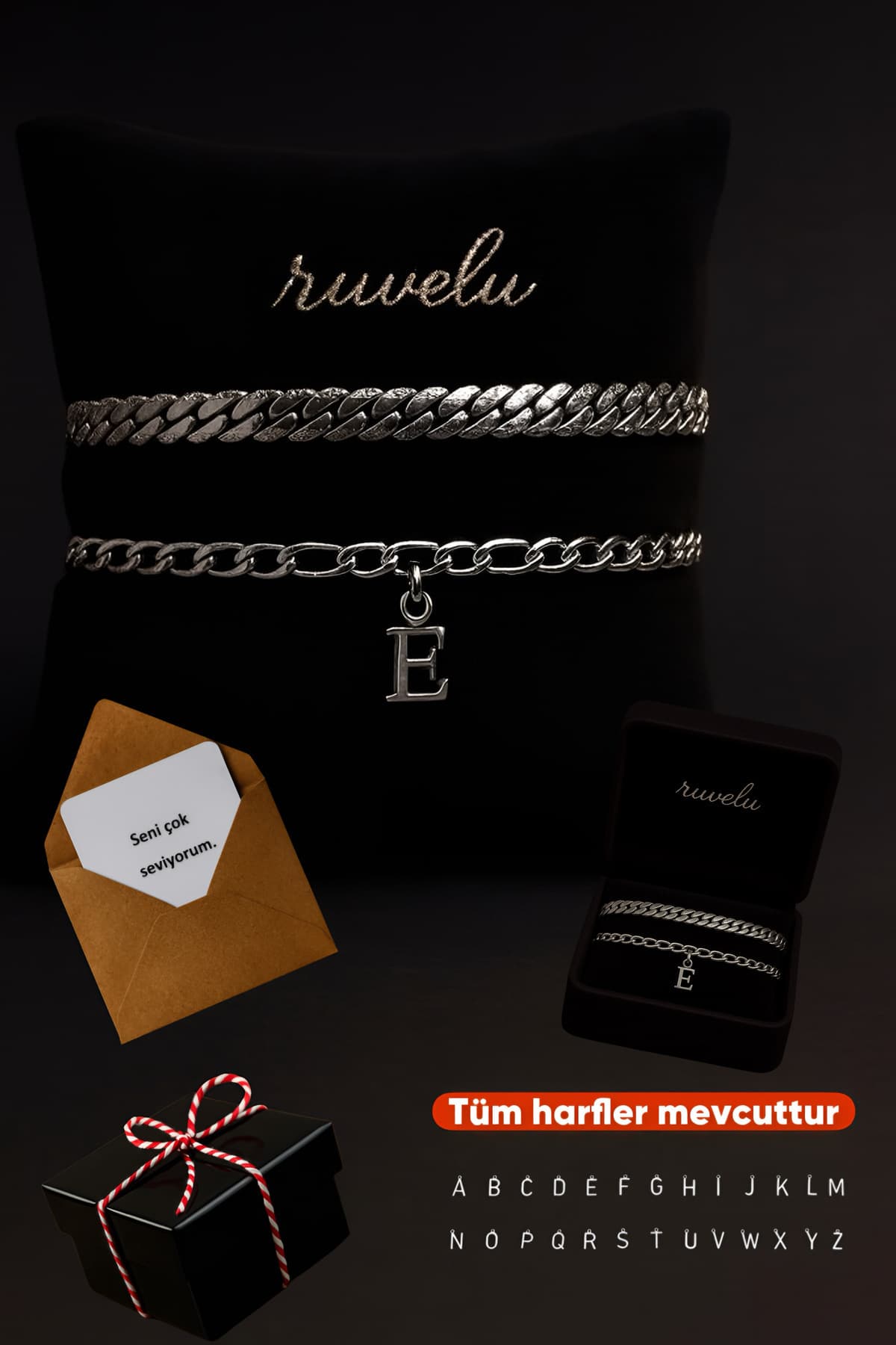 دستبند یونیسکس Ruvelu ست ۲ عددی حروفدار استیل ضدزنگ و ضدتیرگی دستبند یونیسکس Ruvelu ست ۲ عددی حروفدار استیل ضدزنگ و ضدتیرگی