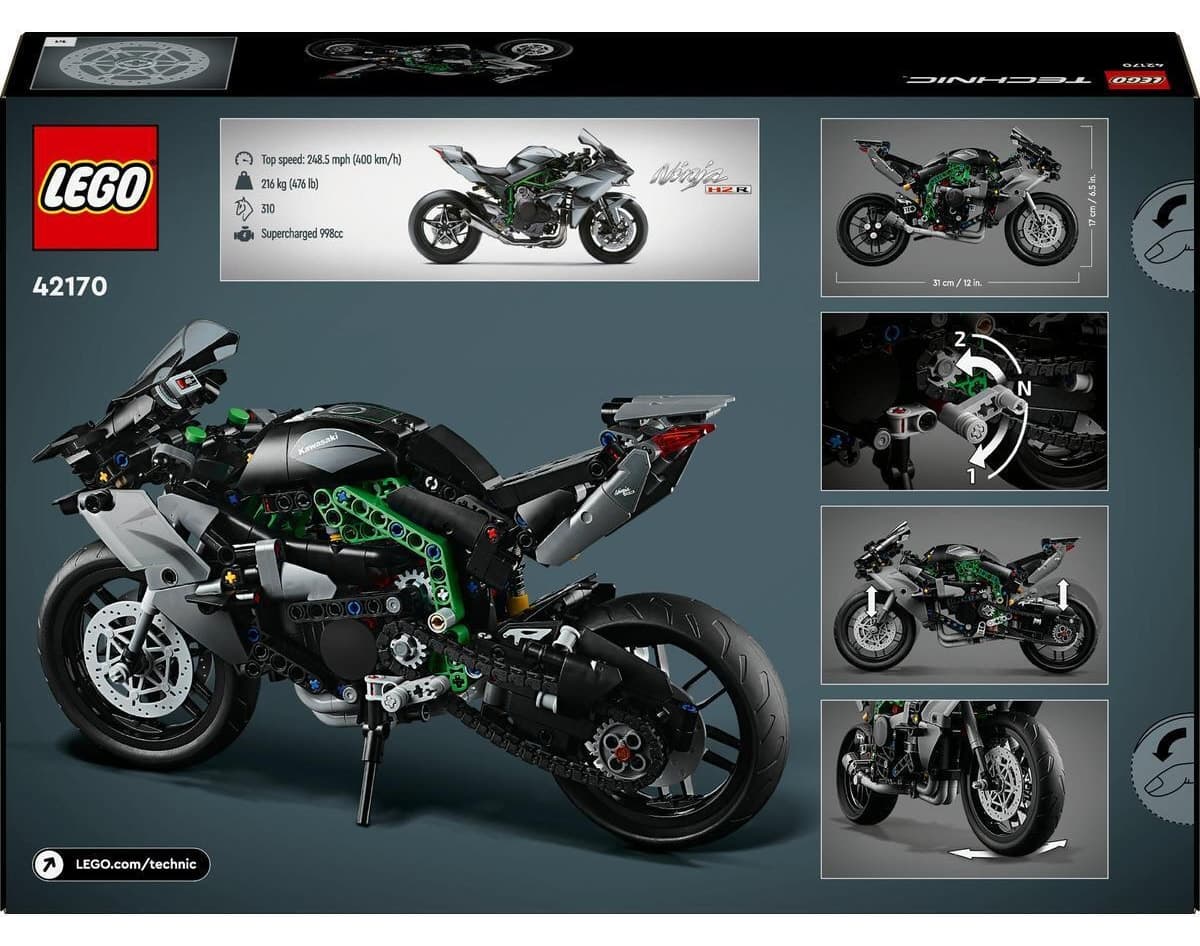 لگو Technic موتورسیکلت Kawasaki Ninja H2R مدل 42170 با 643 قطعه لگو Technic موتورسیکلت Kawasaki Ninja H2R مدل 42170 با 643 قطعه