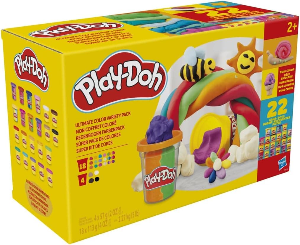خمیر بازی کودکان دختر و پسر 2 سال به بالا Play-Doh بسته 22تایی رنگهای متنوع با قوطیهای 2 و 4 Ounce خمیر بازی کودکان دختر و پسر 2 سال به بالا Play-Doh بسته 22تایی رنگهای متنوع با قوطیهای 2 و 4 Ounce