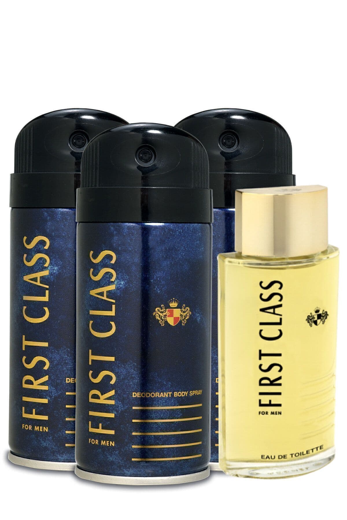 ست عطر مردانه و دئودورانت First Class Edt 100ml، 3×150ml ست عطر مردانه و دئودورانت First Class Edt 100ml، 3×150ml