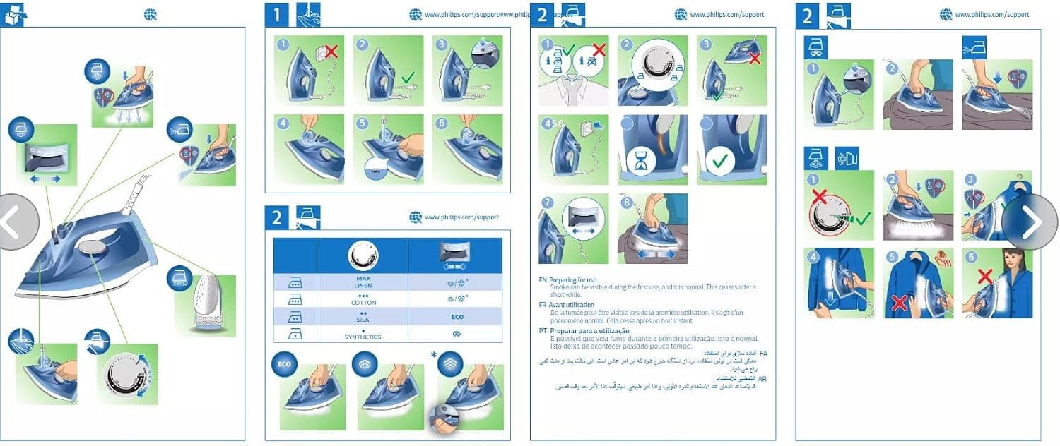 اتو بخار Philips با توان 2100W، بخار پیوسته 30g/min و بوست بخار 140g اتو بخار Philips با توان 2100W، بخار پیوسته 30g/min و بوست بخار 140g