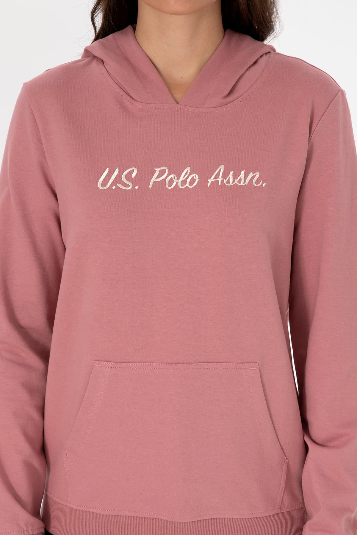 سوئیشرت زنانه U.S. Polo Assn. کلاهدار رنگ صورتی خاکی مدل 50313559-VR221 سوئیشرت زنانه U.S. Polo Assn. کلاهدار رنگ صورتی خاکی مدل 50313559-VR221