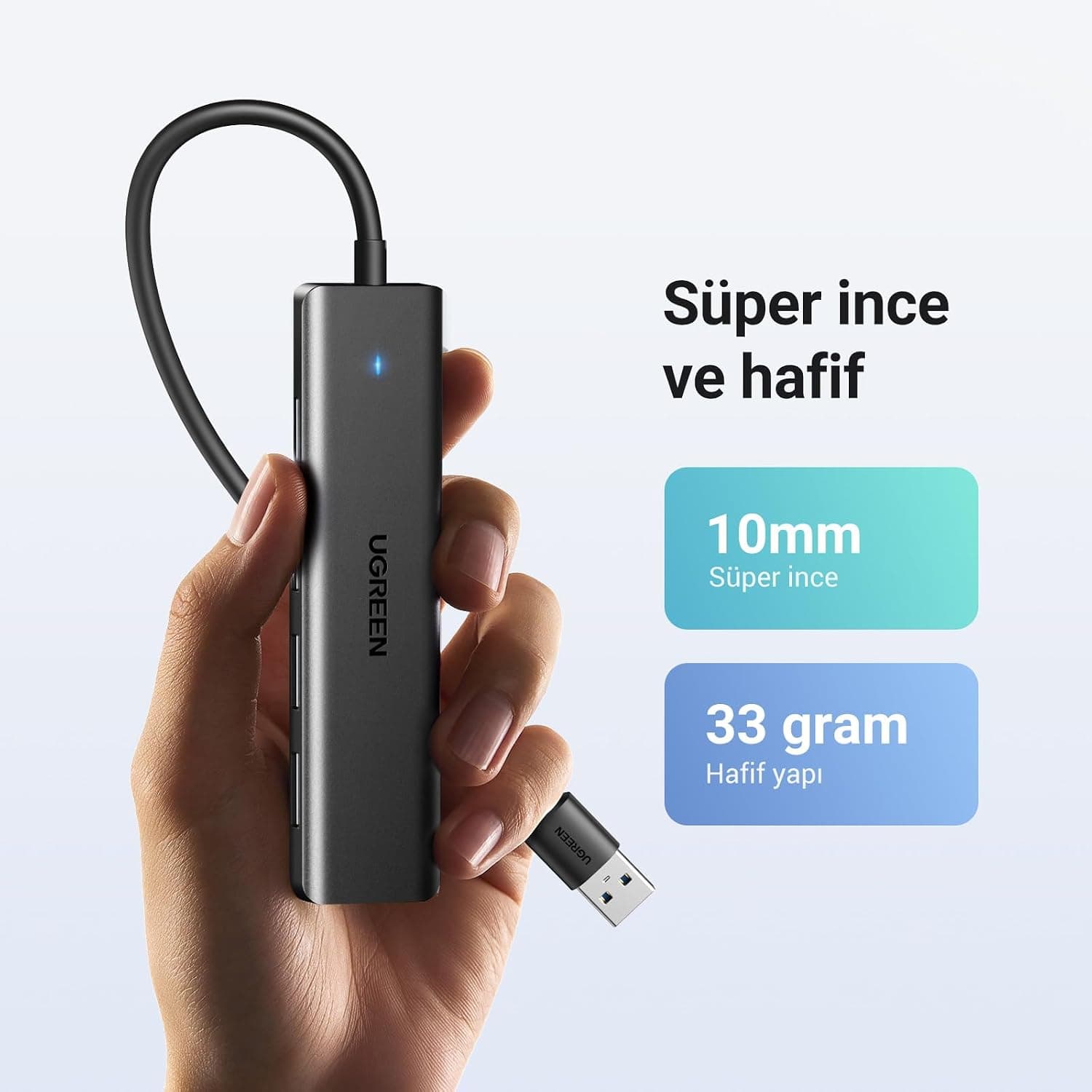 هاب USB 3.0 مناسب MacBook، Mac Mini، iMac، Surface Pro، XPS، Thinkpad، فلش USB، هارد اکسترنال و رایانه رومیزی UGREEN با سرعت 5 Gbps، 15 cm هاب USB 3.0 مناسب MacBook، Mac Mini، iMac، Surface Pro، XPS، Thinkpad، فلش USB، هارد اکسترنال و رایانه رومیزی UGREEN با سرعت 5 Gbps، 15 cm