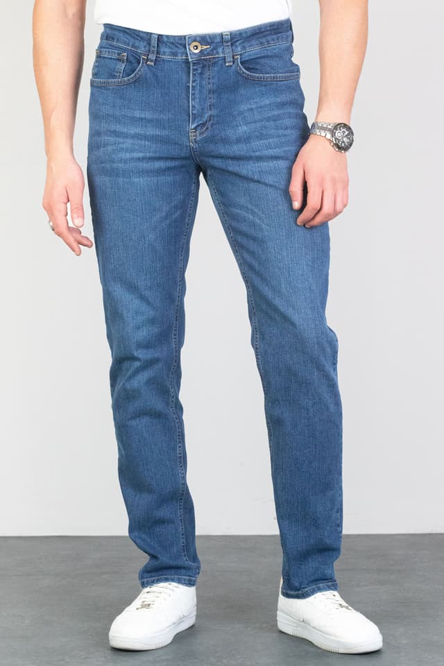 شلوار جین مردانه HLT JEANS آبی روشن رگولار فیت پاچه لولهای لایکرا مدل HLTHE001975 شلوار جین مردانه HLT JEANS آبی روشن رگولار فیت پاچه لولهای لایکرا مدل HLTHE001975