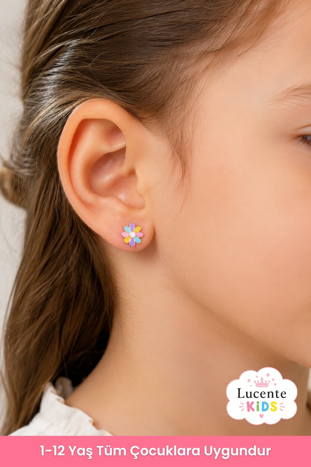گوشواره کودک دخترانه Lucente Jewellery نقره 925 عیار گیرهای طرح گل میناکاری رنگی گوشواره کودک دخترانه Lucente Jewellery نقره 925 عیار گیرهای طرح گل میناکاری رنگی