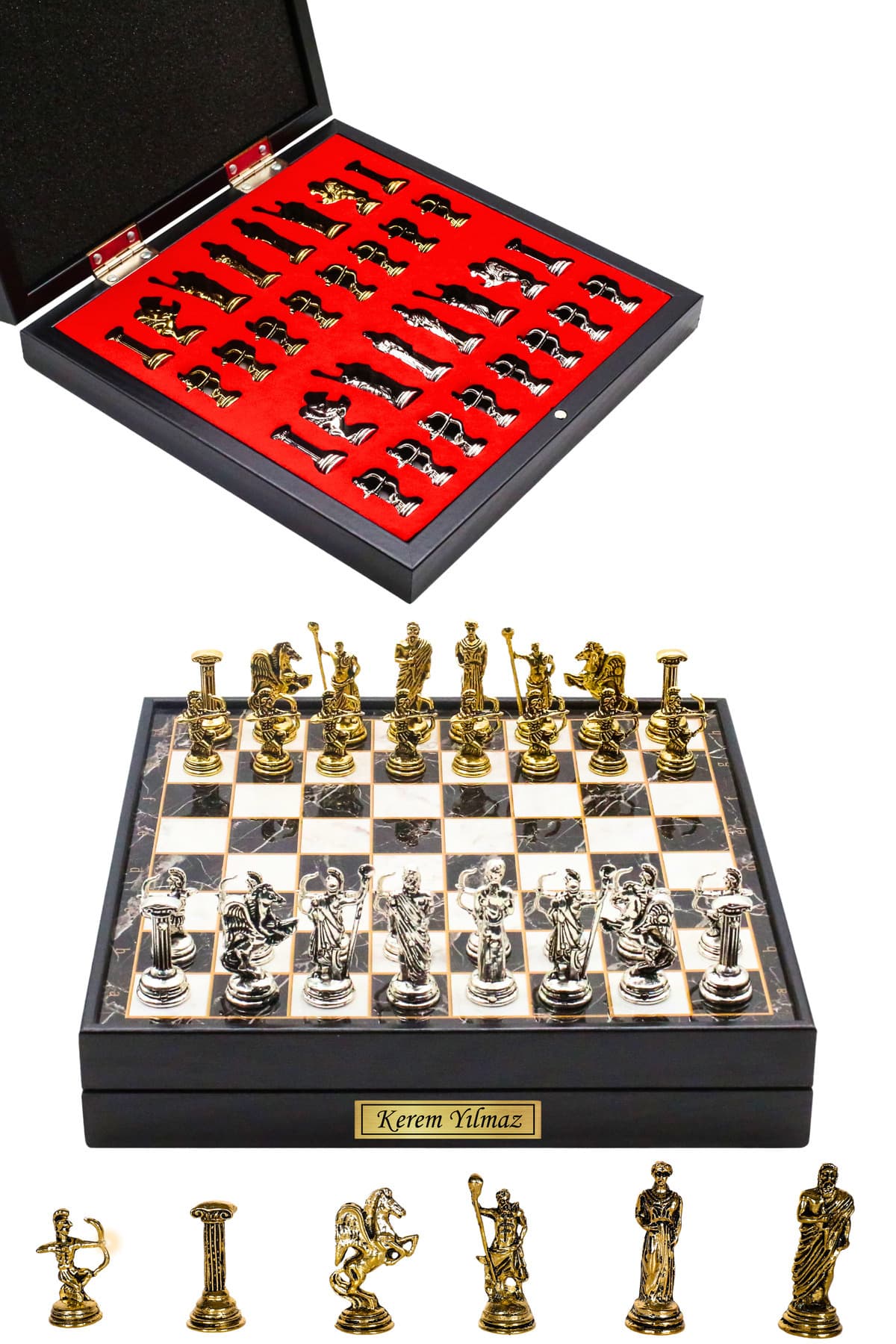 ست شطرنج فلزی هدیه شخصیسازیشده Cooper Chess طرح مرمر 25cm با کماندار خدای اساطیری روم ست شطرنج فلزی هدیه شخصیسازیشده Cooper Chess طرح مرمر 25cm با کماندار خدای اساطیری روم