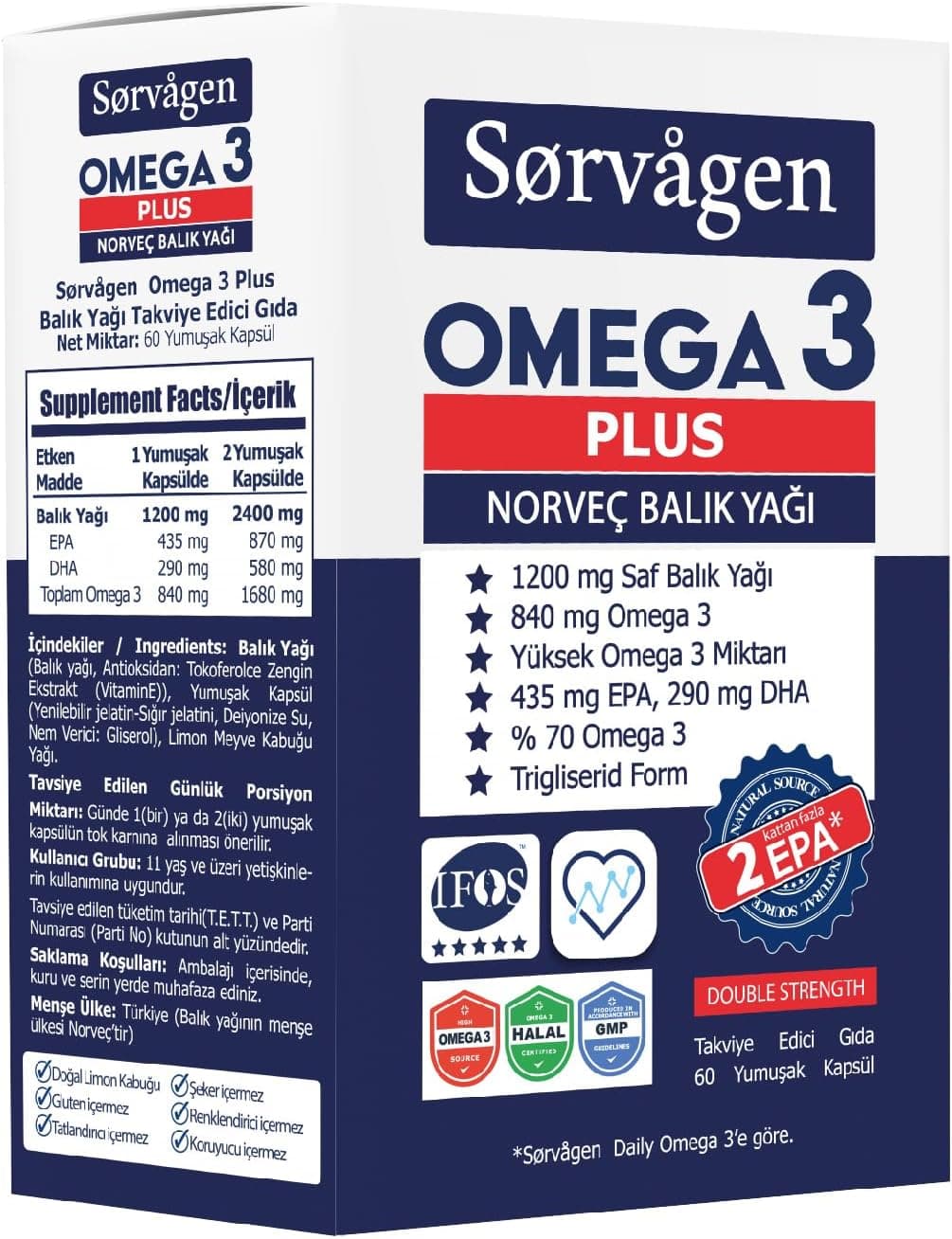 روغن ماهی Sorvagen Omega3 Plus 1200mg مدل 60 کپسولی روغن ماهی Sorvagen Omega3 Plus 1200mg مدل 60 کپسولی
