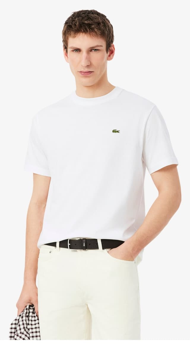 تیشرت مردانه Lacoste یقهگرد فیت کلاسیک سفید تیشرت مردانه Lacoste یقهگرد فیت کلاسیک سفید