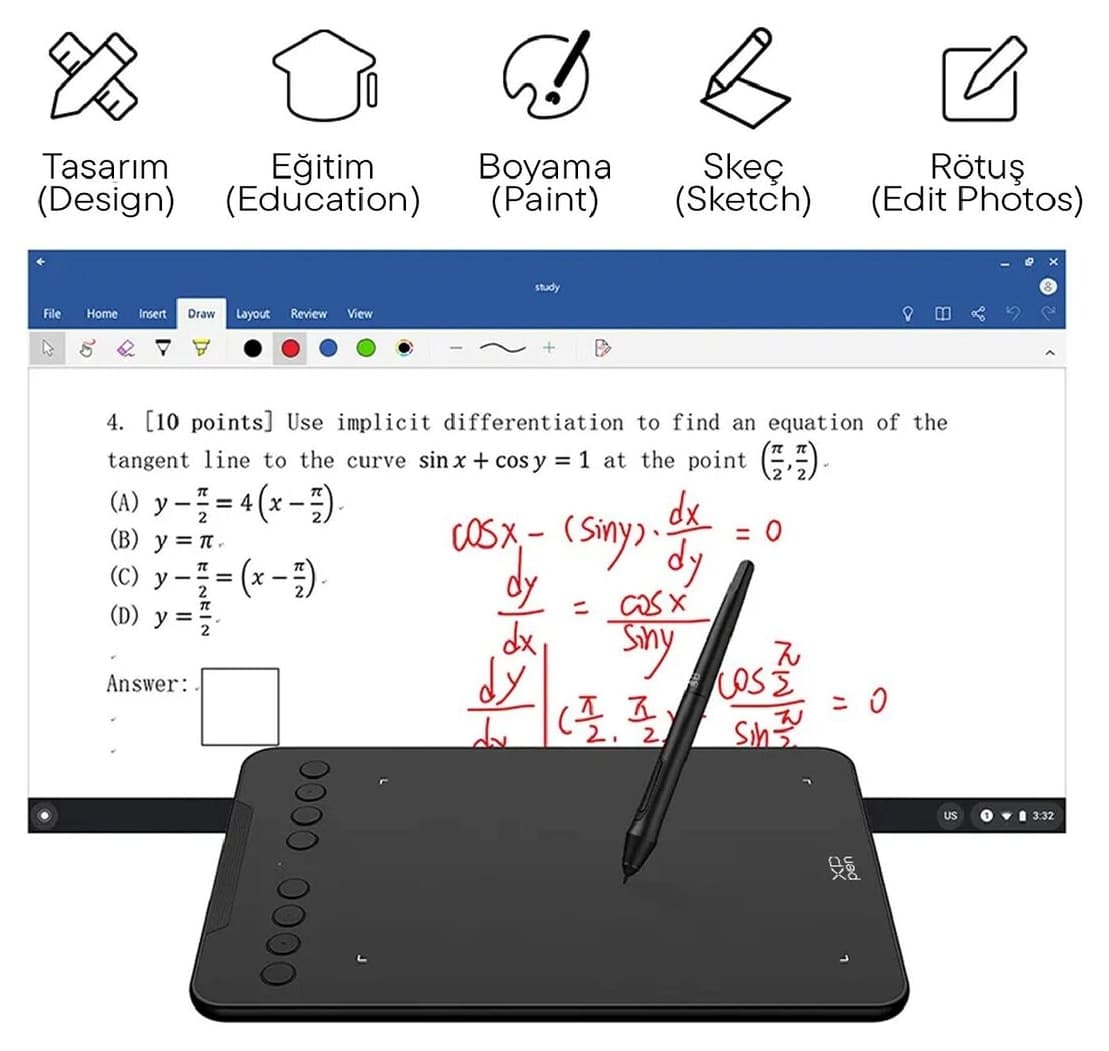 تبلت گرافیکی XP-Pen 16K 8 کلید میانبر مشکی مدل DECO01 V3 تبلت گرافیکی XP-Pen 16K 8 کلید میانبر مشکی مدل DECO01 V3