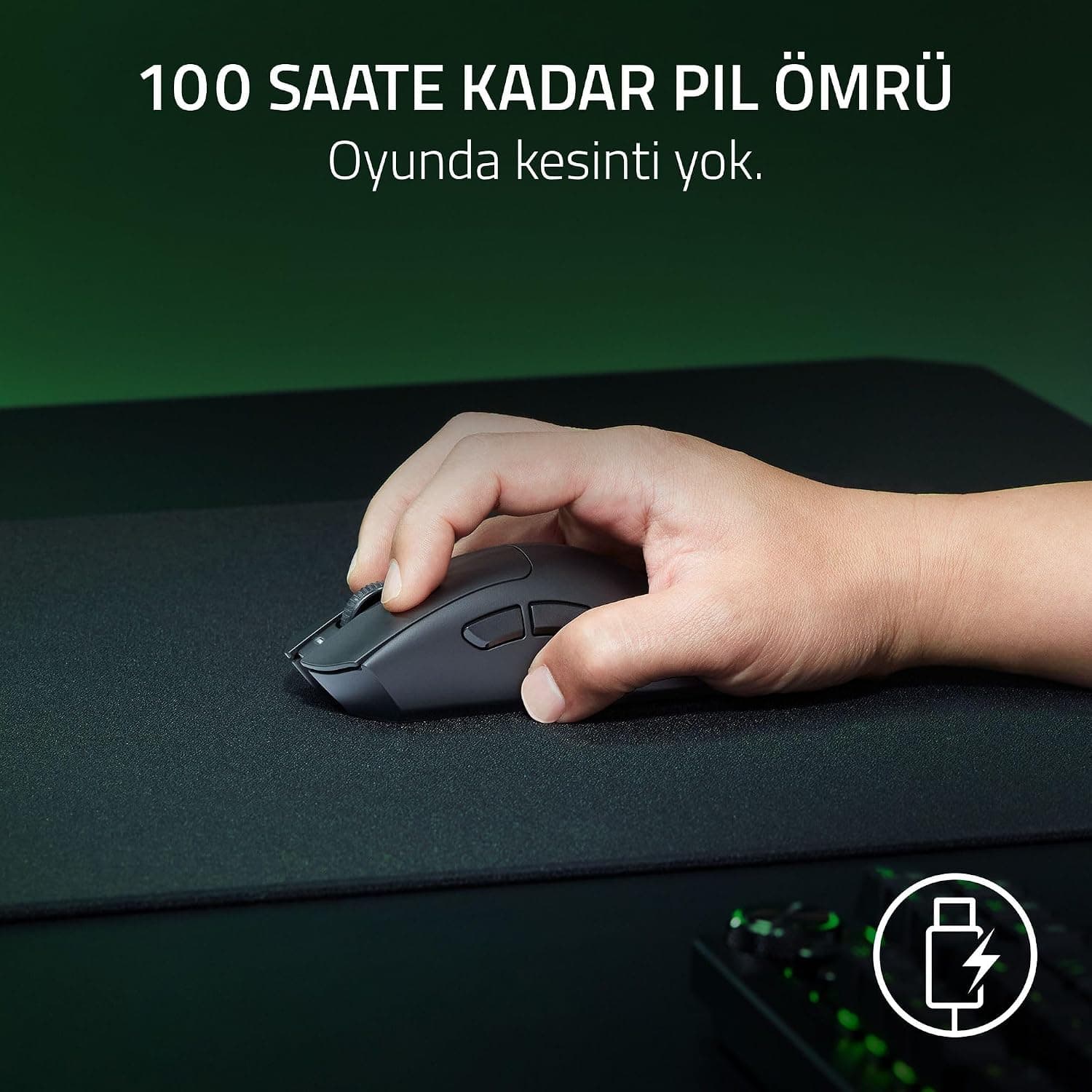 ماوس گیمینگ بیسیم ارگونومیک Razer DeathAdder V3 HyperSpeed مشکی 55g با دقت 26K DPI ماوس گیمینگ بیسیم ارگونومیک Razer DeathAdder V3 HyperSpeed مشکی 55g با دقت 26K DPI