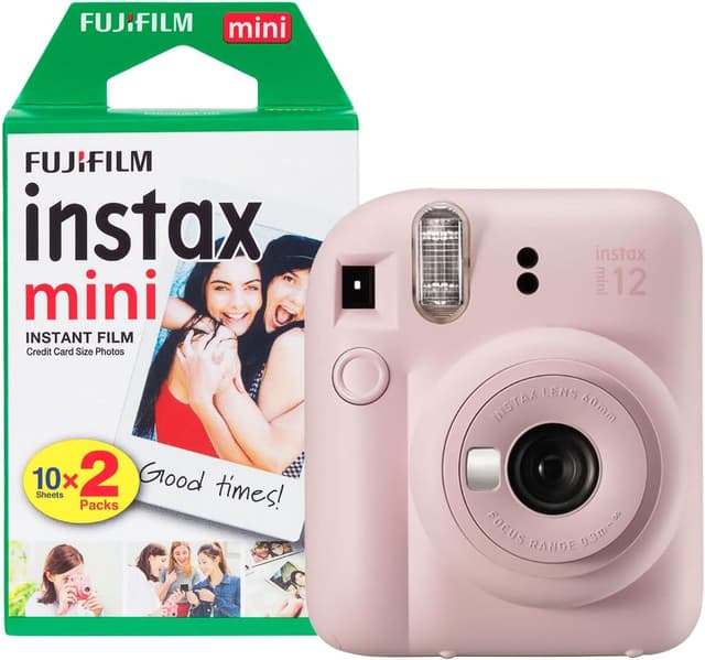 دوربین چاپ فوری instax Fujifilm مدل Mini 12 با بسته فیلم 20 شاتی صورتی شکوفهای دوربین چاپ فوری instax Fujifilm مدل Mini 12 با بسته فیلم 20 شاتی صورتی شکوفهای