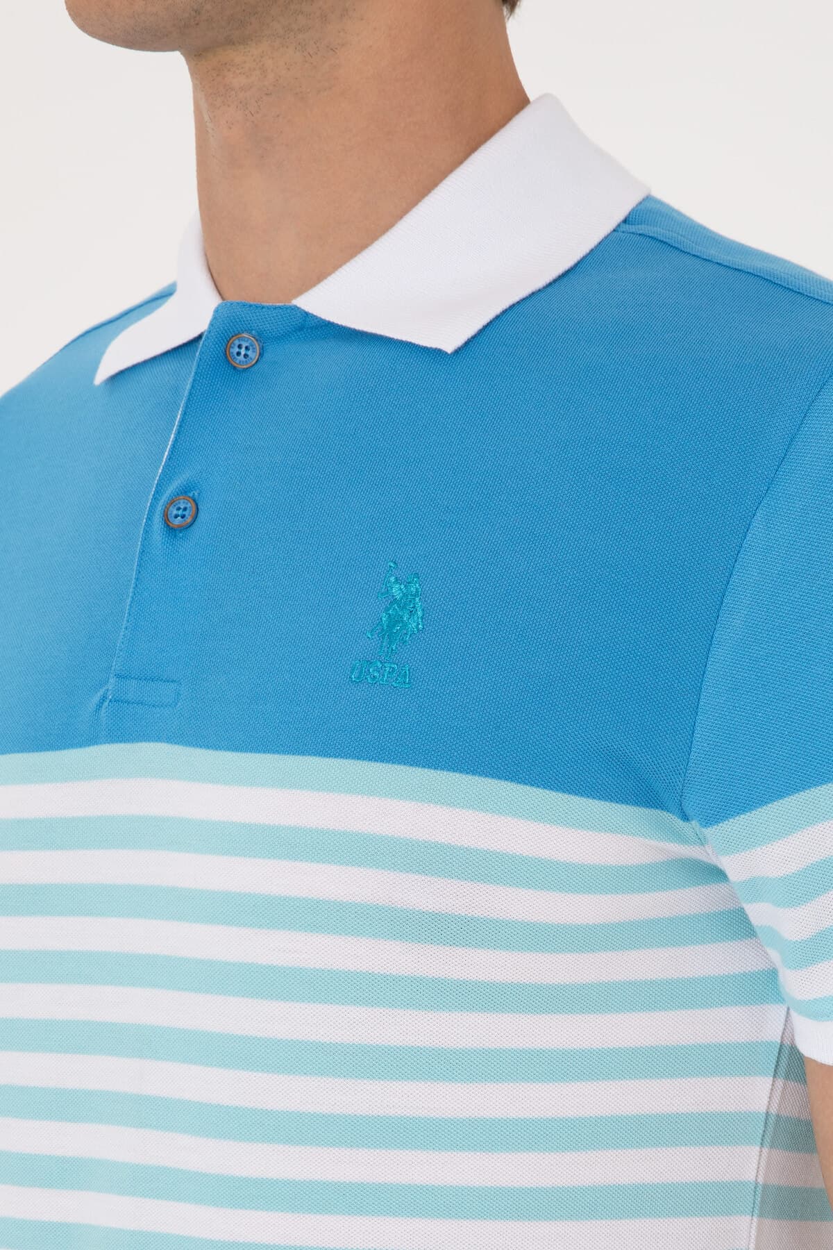 تیشرت مردانه U.S. Polo Assn. فیت معمولی یقه پولو فیروزهای مدل 50300063-VR093 تیشرت مردانه U.S. Polo Assn. فیت معمولی یقه پولو فیروزهای مدل 50300063-VR093