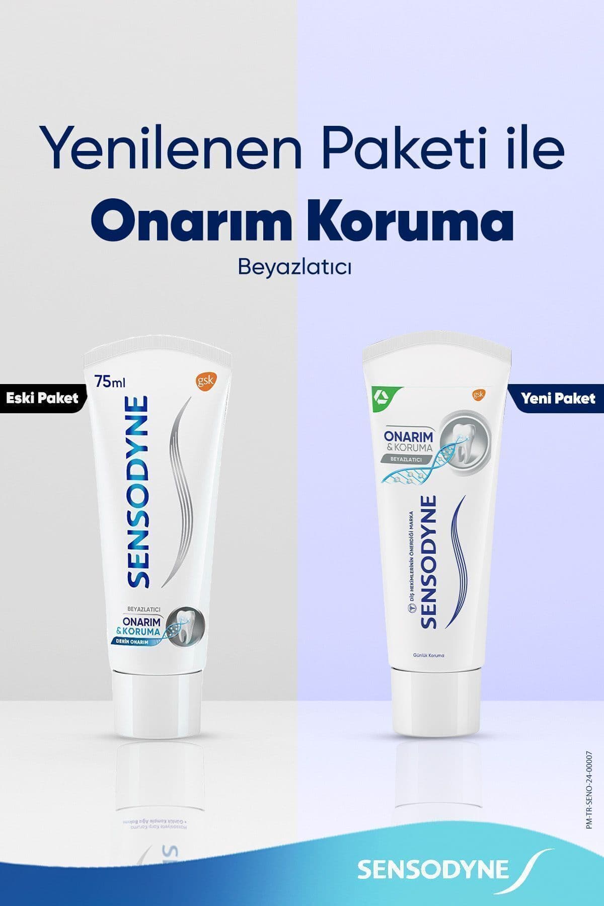خمیر دندان Sensodyne ترمیم و محافظت سفیدکننده 75ml×2 عدد خمیر دندان Sensodyne ترمیم و محافظت سفیدکننده 75ml×2 عدد