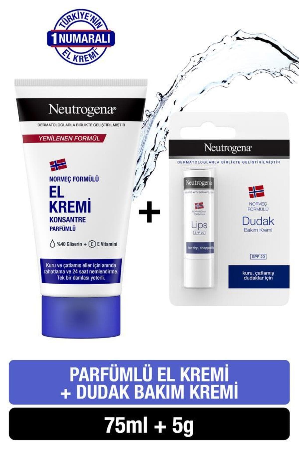 کرم دست معطر + کرم مراقبت از لب SPF20 Neutrogena با فرمول نروژی 75 ml + 4.8 g کرم دست معطر + کرم مراقبت از لب SPF20 Neutrogena با فرمول نروژی 75 ml + 4.8 g