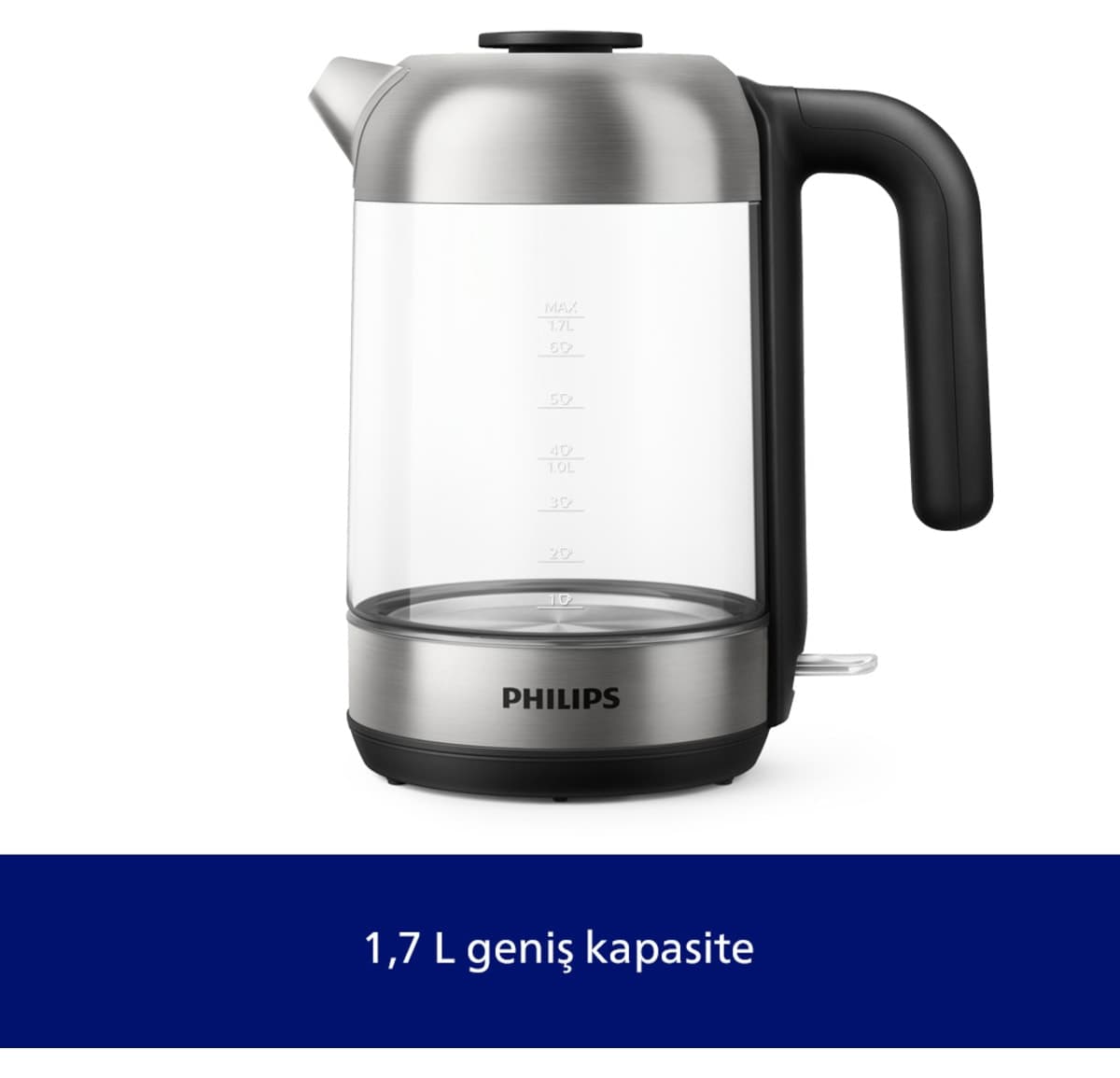 کتری برقی شیشهای Philips سری 5000 با توان 2200W و خاموشی خودکار مدل HD9339/80 کتری برقی شیشهای Philips سری 5000 با توان 2200W و خاموشی خودکار مدل HD9339/80