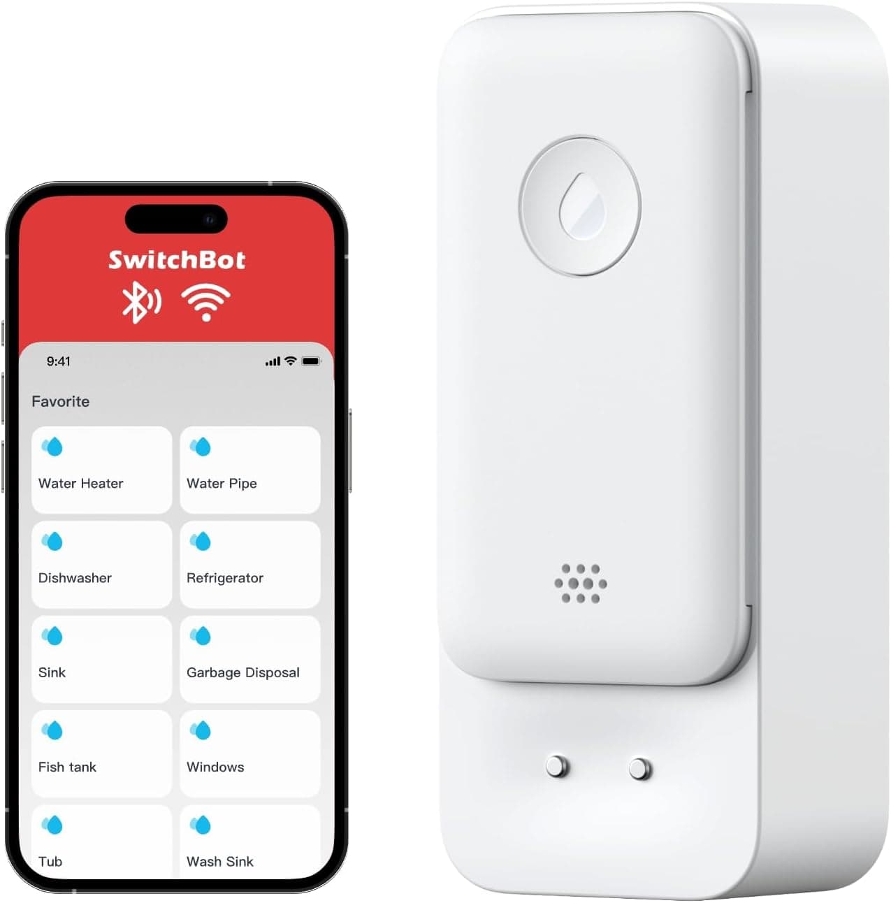 سنسور تشخیص آب SwitchBot با Wi-Fi بدون Hub و هشدار اپلیکیشن و ایمیل سنسور تشخیص آب SwitchBot با Wi-Fi بدون Hub و هشدار اپلیکیشن و ایمیل