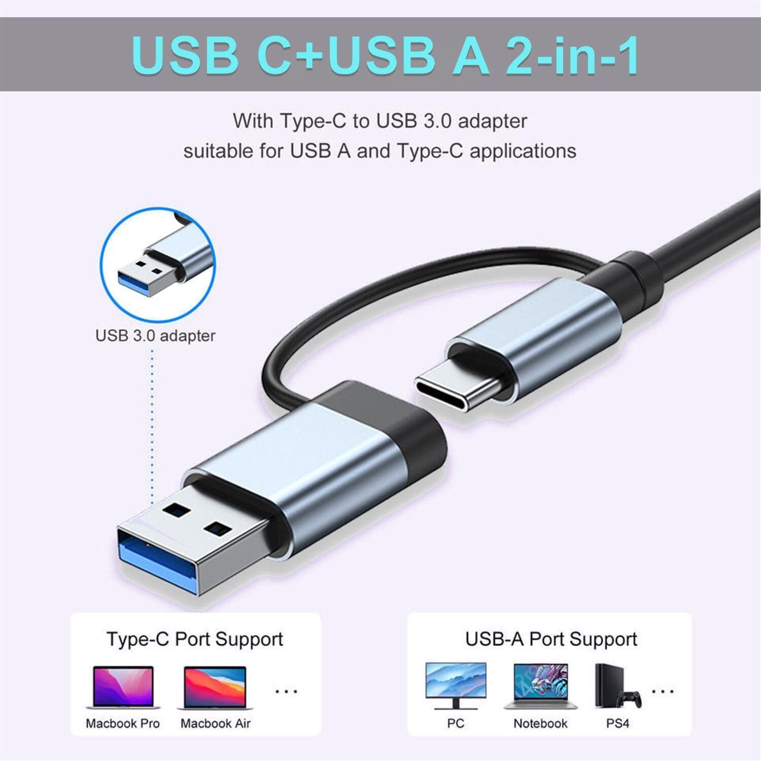 هاب USB C آلومینیومی VIENON ۷ در ۱ USB 3.0 و USB 2.0 هاب USB C آلومینیومی VIENON ۷ در ۱ USB 3.0 و USB 2.0
