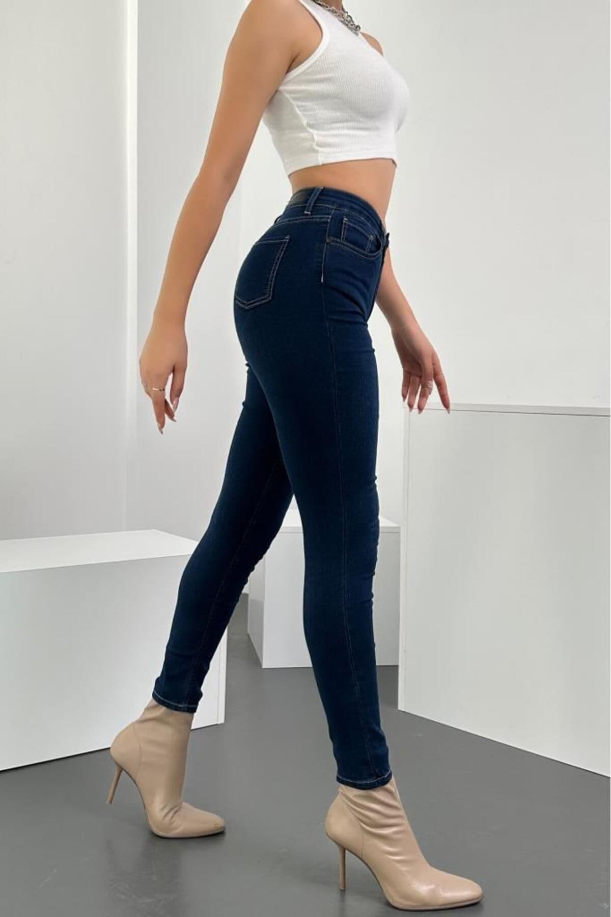 شلوار جین زنانه HLT JEANS آبی سوپر اسکینی فیت کمر بلند کشی مدل JENNİE-B.BLACK-A شلوار جین زنانه HLT JEANS آبی سوپر اسکینی فیت کمر بلند کشی مدل JENNİE-B.BLACK-A