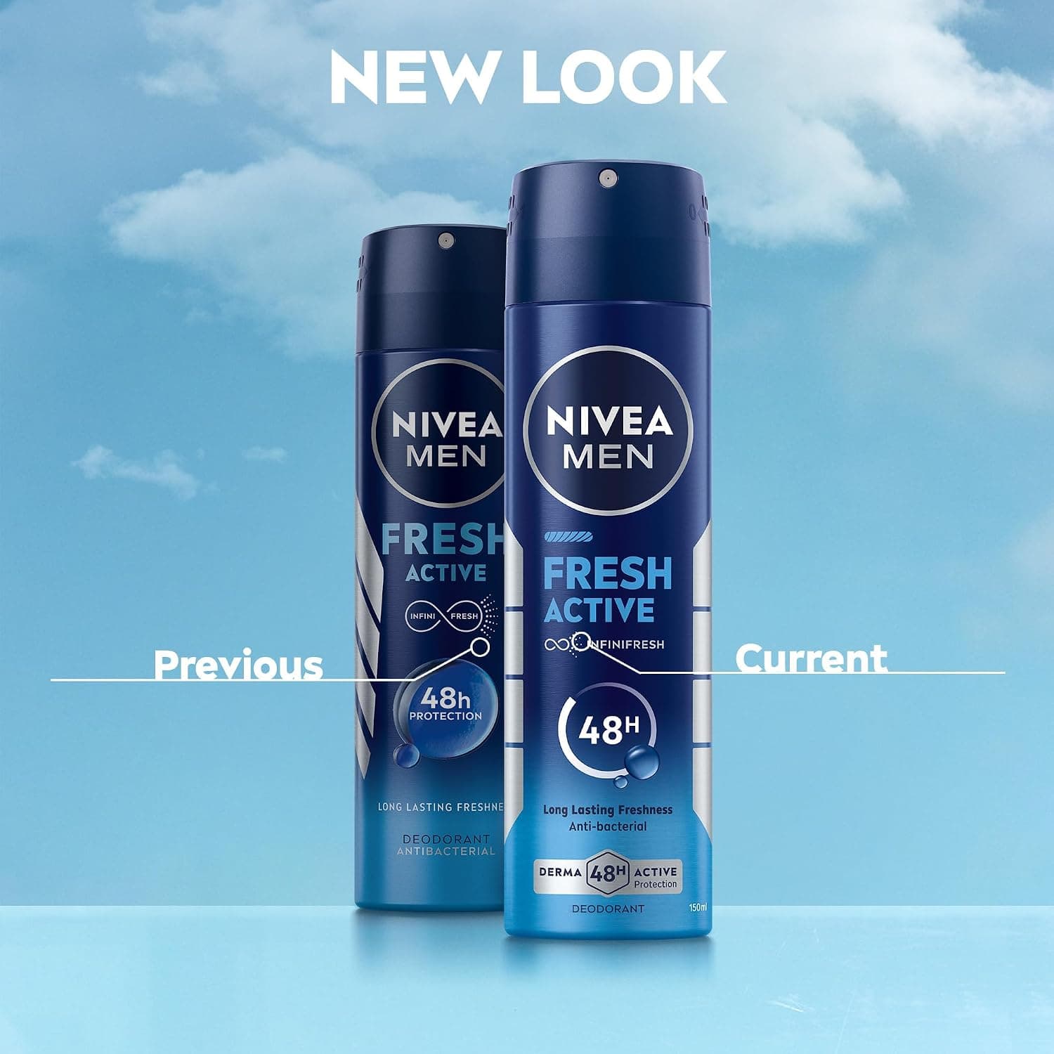 اسپری دئودورانت ضدباکتری مردانه NIVEA Fresh Active با محافظت 48H بسته دوتایی 2x150ml اسپری دئودورانت ضدباکتری مردانه NIVEA Fresh Active با محافظت 48H بسته دوتایی 2x150ml