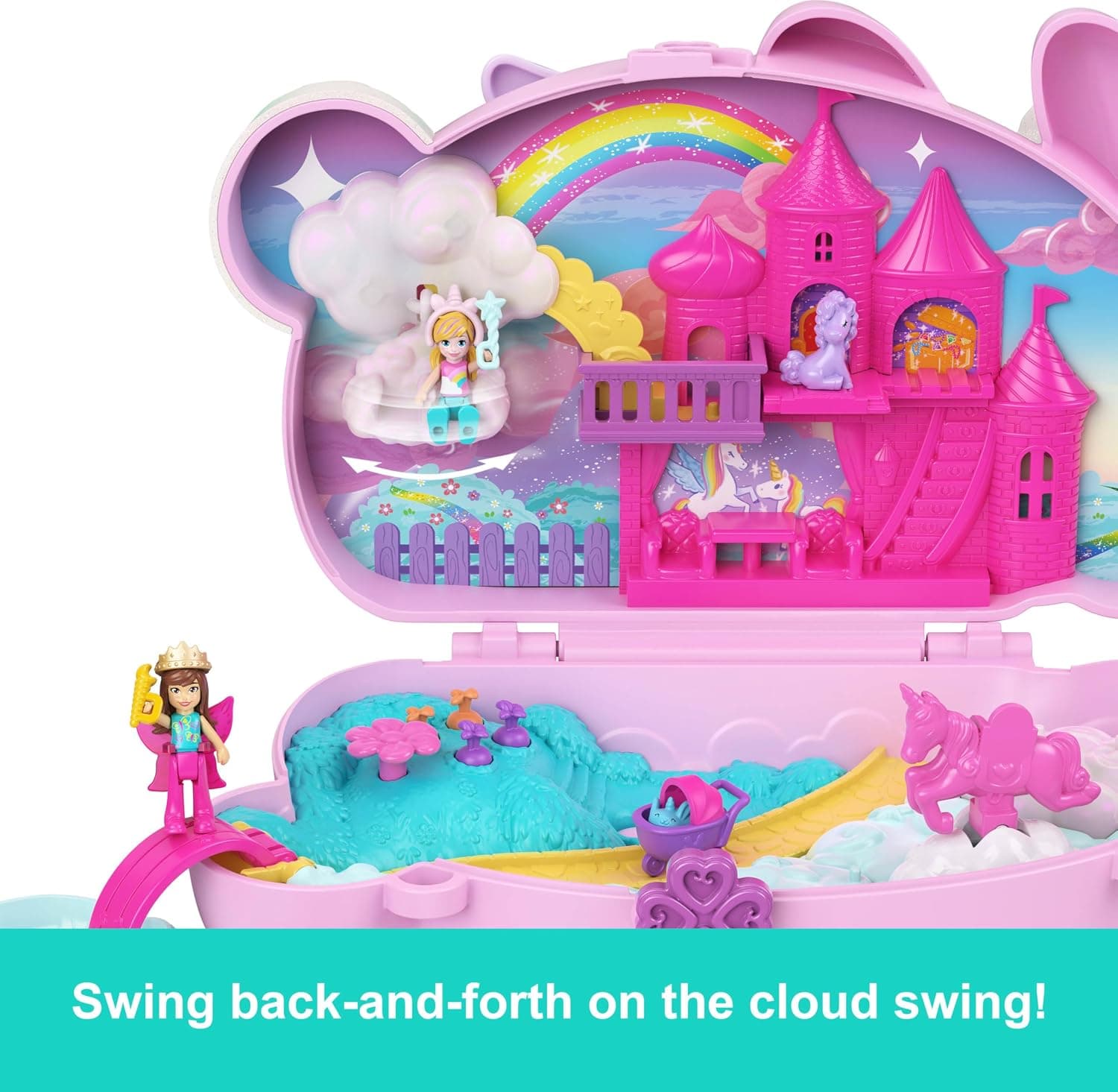 اسباببازی سفری پوشیدنی Polly Pocket با 2 عروسک کوچک و 12 لوازم جانبی، ست بازی کیفمانند 2-in-1 با تم خرگوش و تکشاخ مدل JFT88 اسباببازی سفری پوشیدنی Polly Pocket با 2 عروسک کوچک و 12 لوازم جانبی، ست بازی کیفمانند 2-in-1 با تم خرگوش و تکشاخ مدل JFT88
