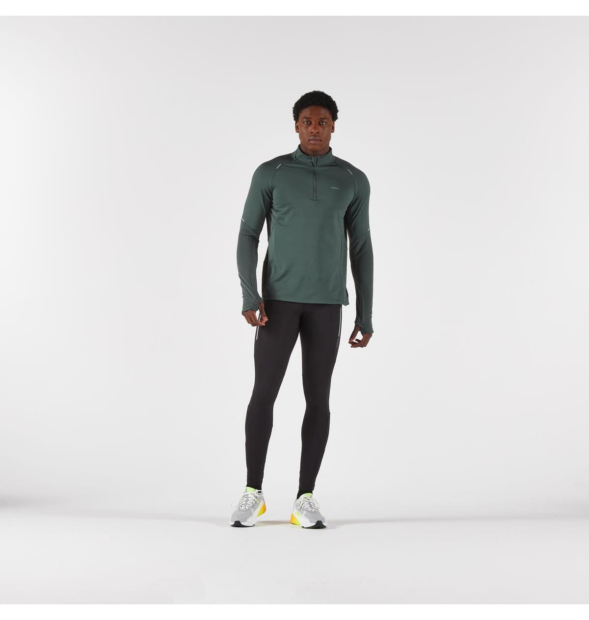 تیشرت دویدن مردانه Decathlon Kiprun آستین بلند خاکی مدل Run 500 Warm تیشرت دویدن مردانه Decathlon Kiprun آستین بلند خاکی مدل Run 500 Warm