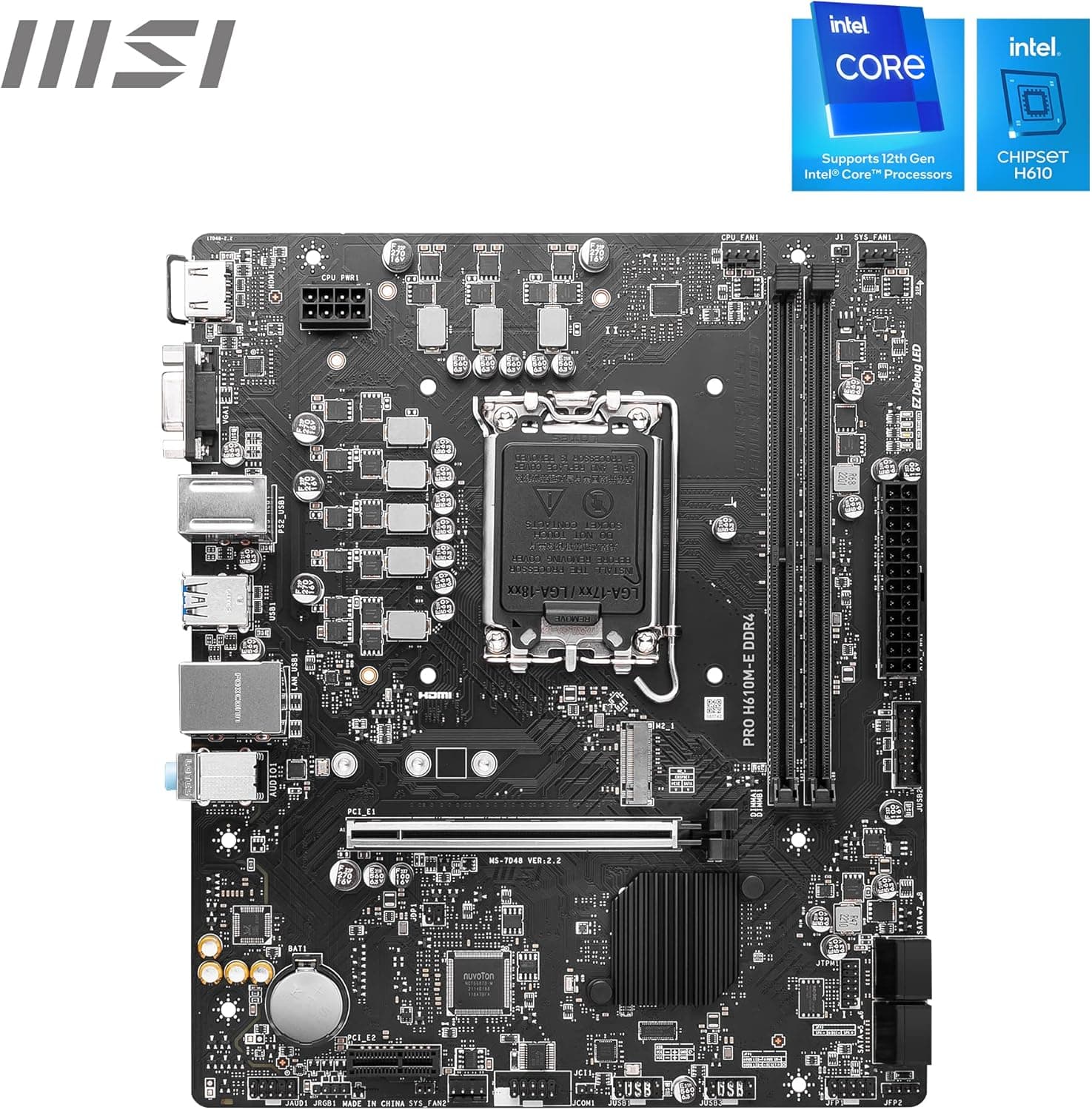 مادربرد MSI مدل PRO H610M-E با پشتیبانی از پردازندههای اینتل نسل ۱۲ مادربرد MSI مدل PRO H610M-E با پشتیبانی از پردازندههای اینتل نسل ۱۲