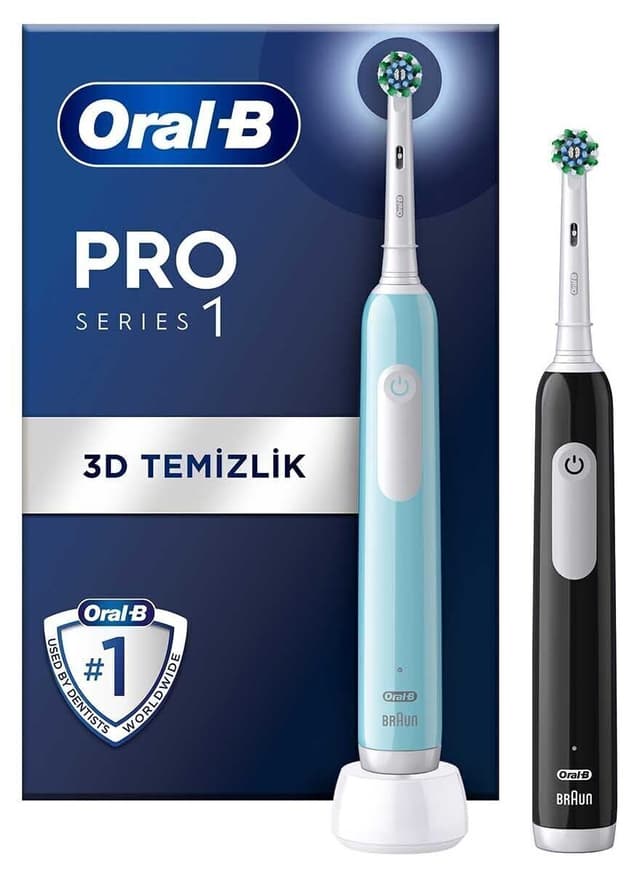 مسواک شارژی دوقلو Oral-B مشکی و آبی مدل Pro Series 1 مسواک شارژی دوقلو Oral-B مشکی و آبی مدل Pro Series 1